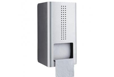 Double toilet paper roll holder for portable toilets.Grey plastic holder