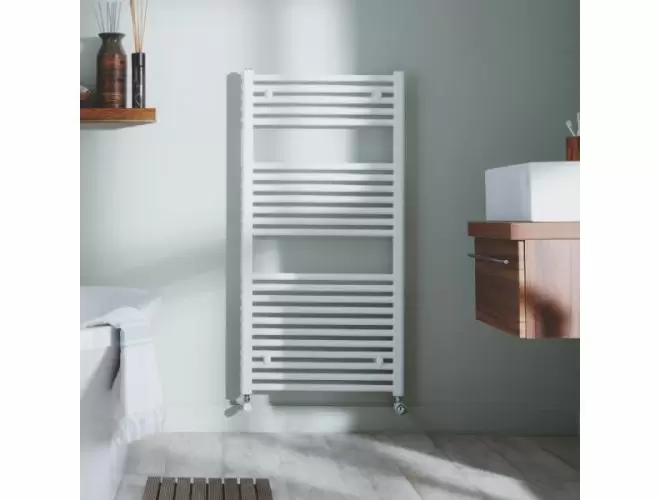 Platinum White Electric Straight Towel Radiator