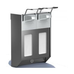MediQo Duo Short Lever Soap Dispenser 2 x 500ml, 8310MQ