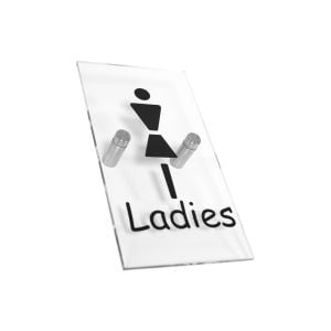 Clear Acrylic 'Ladies' Sign