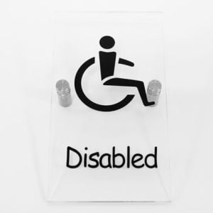 Clear Acrylic 'Disabled' Sign