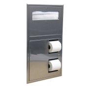 Bobrick Recessed Toilet Seat Cover Dispenser and Toilet Roll Holder