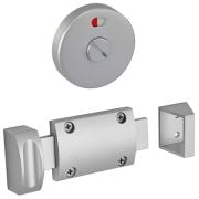 Toilet Cubicle Curved Door Lock with Indicator Satin