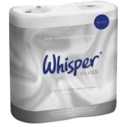 40x Whisper Silver Toilet Roll 2 Ply
